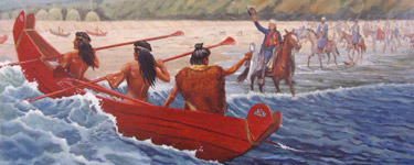Anza and the expedition meet the Chumash, by artist David Rickman