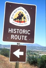 Juan Bautista de Anza Historic Route sign