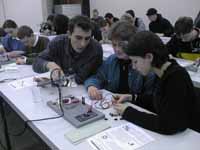 Students assembling Solar Cell - Click for full-size photo